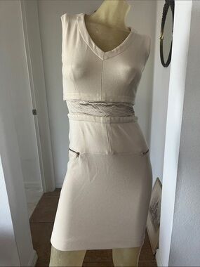 Chic Aysha Cream V-Neck Dress
